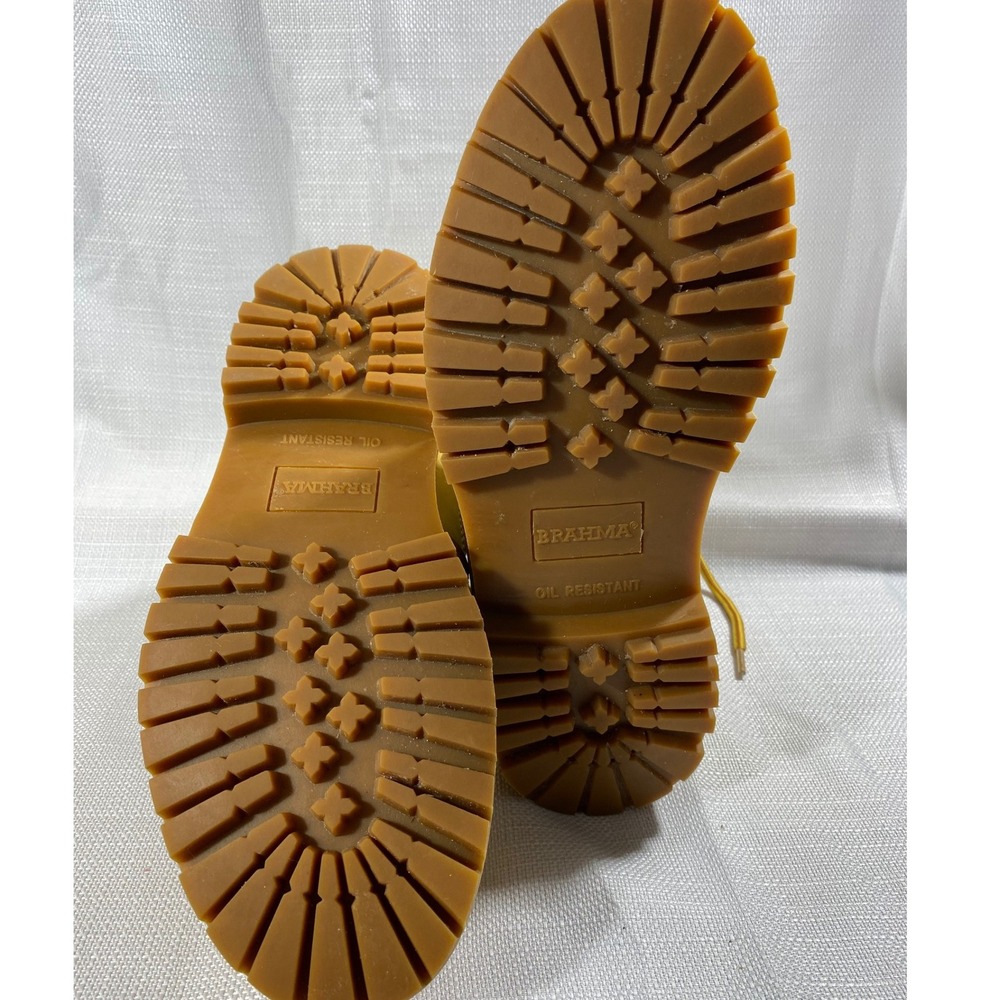 Brahma Mens Waterproof Leather Work Boots Wheat Yellow 9 MNBR0440145 - Picture 6 of 7